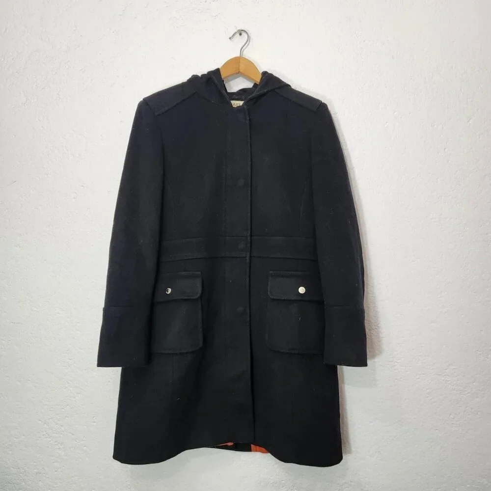 Michael kors black wool overcoat pea coat